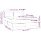 vidaXL Κρεβάτι Boxspring με Στρώμα Μαύρο 140x190 εκ. Βελούδινο