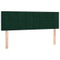 vidaXL Κρεβάτι Boxspring με Στρώμα Σκούρο Πράσινο 140x190εκ. Βελούδινο