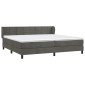 vidaXL Κρεβάτι Boxspring με Στρώμα Σκούρο Γκρι 200x200 εκ. Βελούδινο