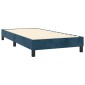 vidaXL Κρεβάτι Boxspring με Στρώμα Σκούρο Μπλε 100x200 εκ. Βελούδινο