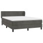 vidaXL Κρεβάτι Boxspring με Στρώμα Σκούρο Γκρι 140x190 εκ. Βελούδινο