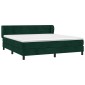 vidaXL Κρεβάτι Boxspring με Στρώμα Σκούρο Πράσινο 160x200εκ. Βελούδινο