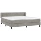 vidaXL Κρεβάτι Boxspring με Στρώμα Ανοιχτό Γκρι 180x200 εκ. Βελούδινο