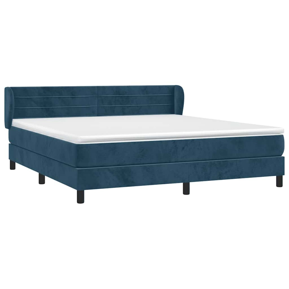 vidaXL Κρεβάτι Boxspring με Στρώμα Σκούρο Μπλε 180x200 εκ. Βελούδινο