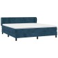 vidaXL Κρεβάτι Boxspring με Στρώμα Σκούρο Μπλε 180x200 εκ. Βελούδινο