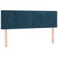 vidaXL Κρεβάτι Boxspring με Στρώμα Σκούρο Μπλε 140x190 εκ. Βελούδινο