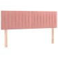 vidaXL Κρεβάτι Boxspring με Στρώμα Ροζ 140x190 εκ. Βελούδινο