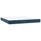 vidaXL Κρεβάτι Boxspring με Στρώμα Σκούρο Μπλε 180x200 εκ. Βελούδινο