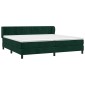 vidaXL Κρεβάτι Boxspring με Στρώμα Σκούρο Πράσινο 200x200εκ. Βελούδινο