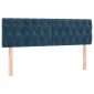 vidaXL Κρεβάτι Boxspring με Στρώμα Σκούρο Μπλε 140x200 εκ. Βελούδινο