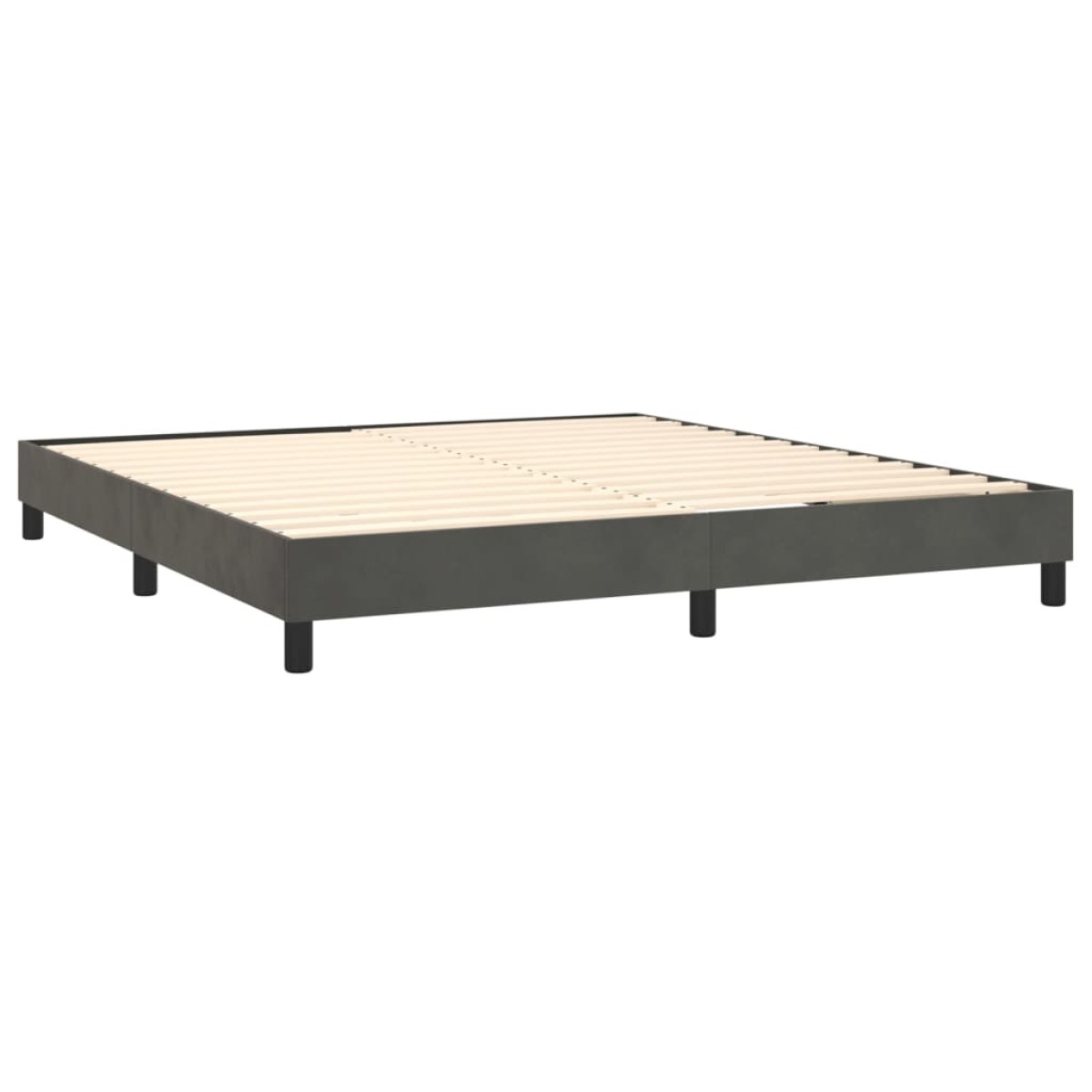 vidaXL Κρεβάτι Boxspring με Στρώμα Σκούρο Γκρι 180x200 εκ. Βελούδινο