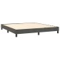 vidaXL Κρεβάτι Boxspring με Στρώμα Σκούρο Γκρι 180x200 εκ. Βελούδινο