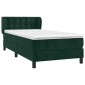 vidaXL Κρεβάτι Boxspring με Στρώμα Σκούρο Πράσινο 80x200 εκ. Βελούδινο