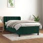 vidaXL Κρεβάτι Boxspring με Στρώμα Σκούρο Πράσινο 90x190 εκ. Βελούδινο