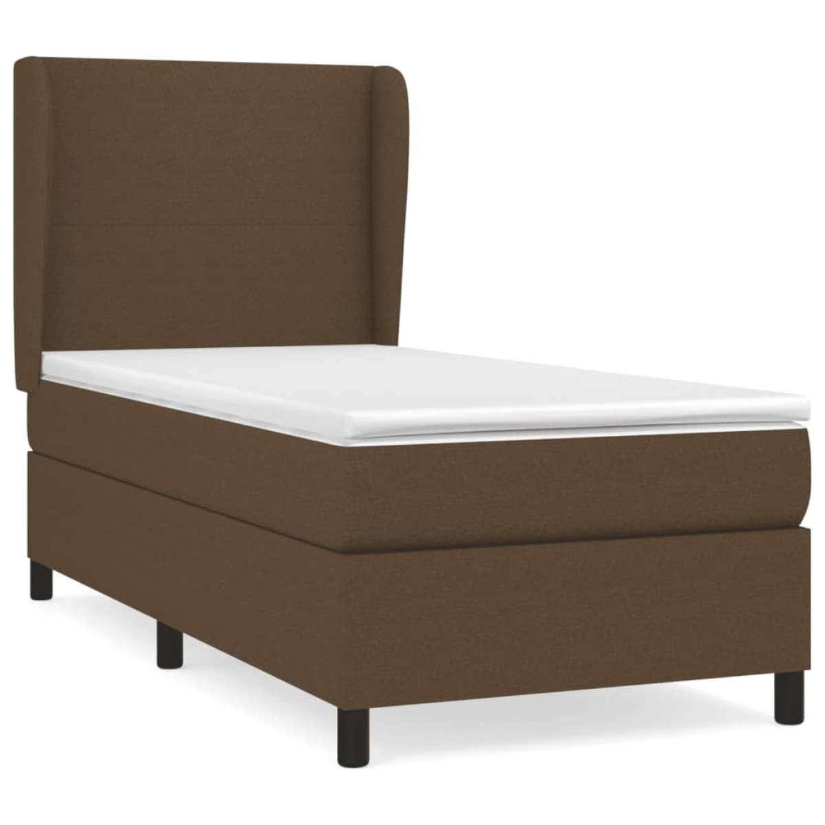 vidaXL Κρεβάτι Boxspring με Στρώμα Σκούρο Καφέ 80x200 εκ. Υφασμάτινο