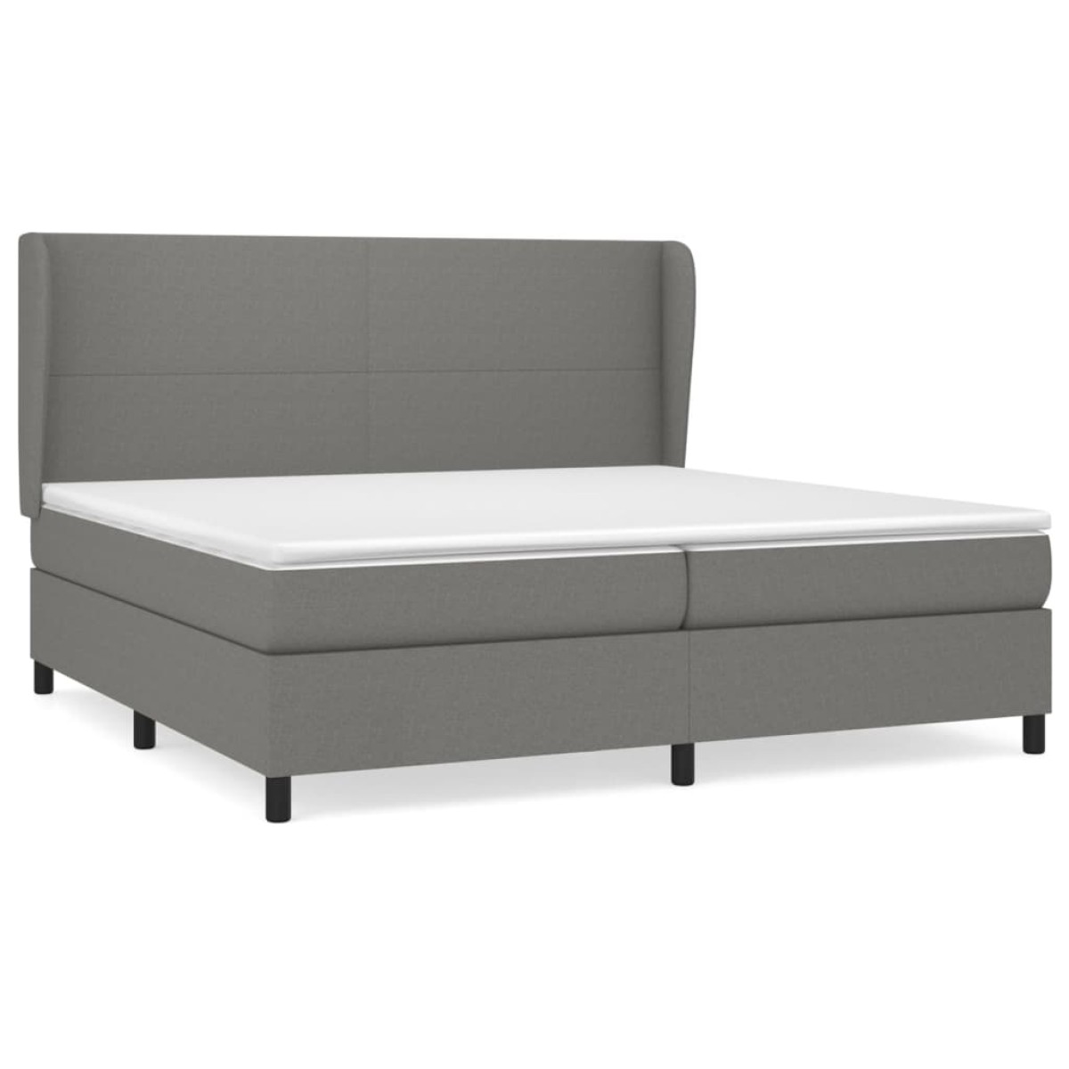vidaXL Κρεβάτι Boxspring με Στρώμα Σκούρο Γκρι 200x200 εκ. Υφασμάτινο