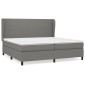 vidaXL Κρεβάτι Boxspring με Στρώμα Σκούρο Γκρι 200x200 εκ. Υφασμάτινο