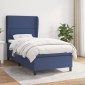 vidaXL Κρεβάτι Boxspring με Στρώμα Μπλε 90x200 εκ.Υφασμάτινο