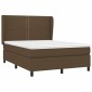 vidaXL Κρεβάτι Boxspring με Στρώμα Σκούρο Καφέ 140x190 εκ. Υφασμάτινο