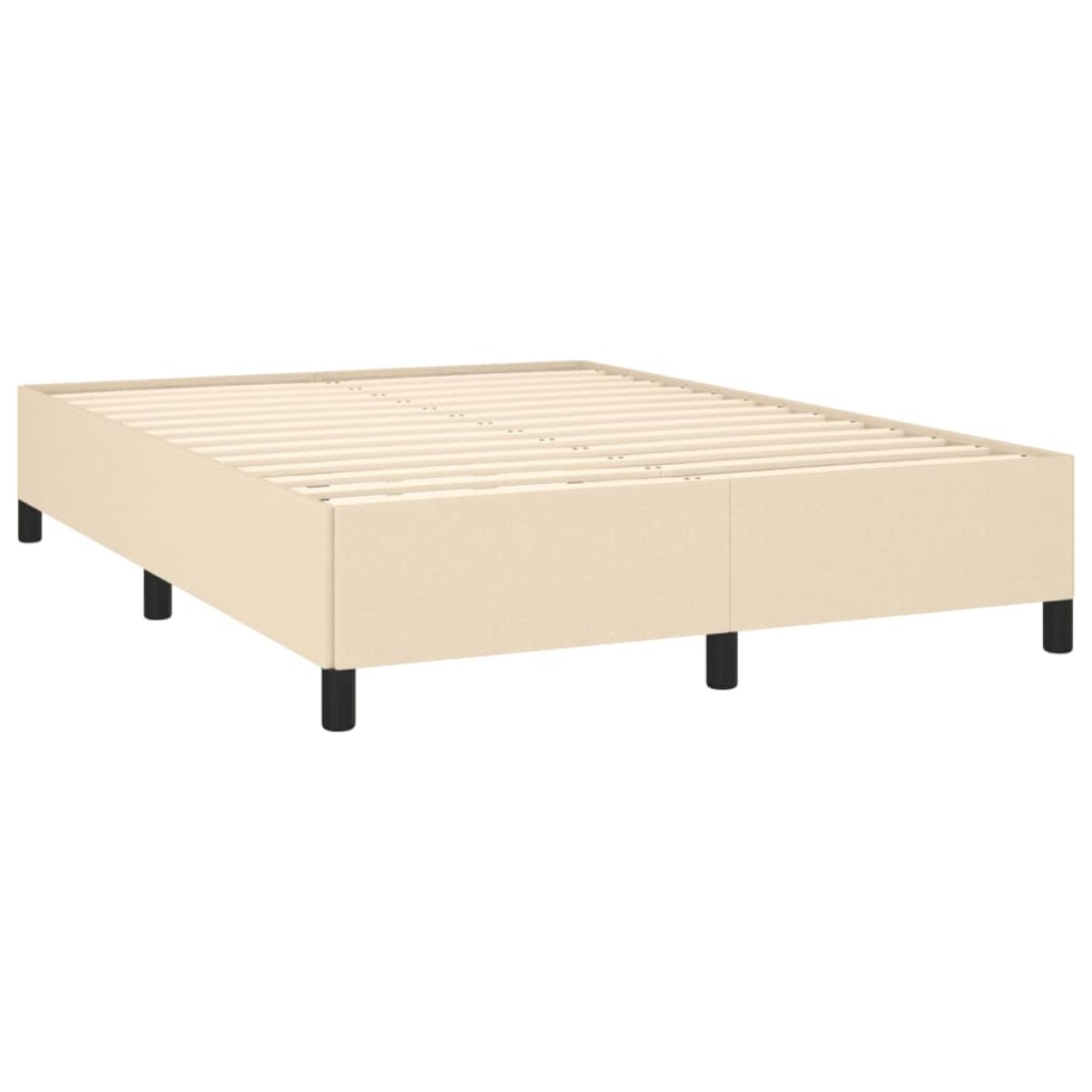 vidaXL Κρεβάτι Boxspring με Στρώμα Κρεμ 140x190 εκ. Υφασμάτινο