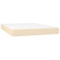 vidaXL Κρεβάτι Boxspring με Στρώμα Κρεμ 140x190 εκ. Υφασμάτινο