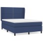 vidaXL Κρεβάτι Boxspring με Στρώμα Μπλε 140x190 εκ. Υφασμάτινο
