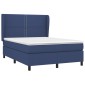 vidaXL Κρεβάτι Boxspring με Στρώμα Μπλε 140x190 εκ. Υφασμάτινο