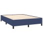 vidaXL Κρεβάτι Boxspring με Στρώμα Μπλε 140x190 εκ. Υφασμάτινο