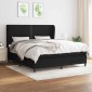 vidaXL Κρεβάτι Boxspring με Στρώμα Μαύρο 160x200 εκ. Υφασμάτινο