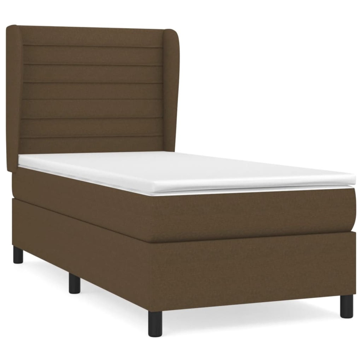 vidaXL Κρεβάτι Boxspring με Στρώμα Σκούρο Καφέ 80x200 εκ. Υφασμάτινο