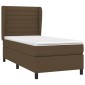 vidaXL Κρεβάτι Boxspring με Στρώμα Σκούρο Καφέ 90x190 εκ. Υφασμάτινο