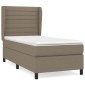 vidaXL Κρεβάτι Boxspring με Στρώμα Taupe 90x190 εκ.Υφασμάτινο