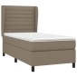 vidaXL Κρεβάτι Boxspring με Στρώμα Taupe 90x190 εκ.Υφασμάτινο
