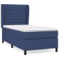 vidaXL Κρεβάτι Boxspring με Στρώμα Μπλε 90x190 εκ.Υφασμάτινο