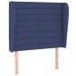 vidaXL Κρεβάτι Boxspring με Στρώμα Μπλε 90x190 εκ.Υφασμάτινο