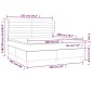 vidaXL Κρεβάτι Boxspring με Στρώμα Μαύρο 160x200 εκ. Υφασμάτινο