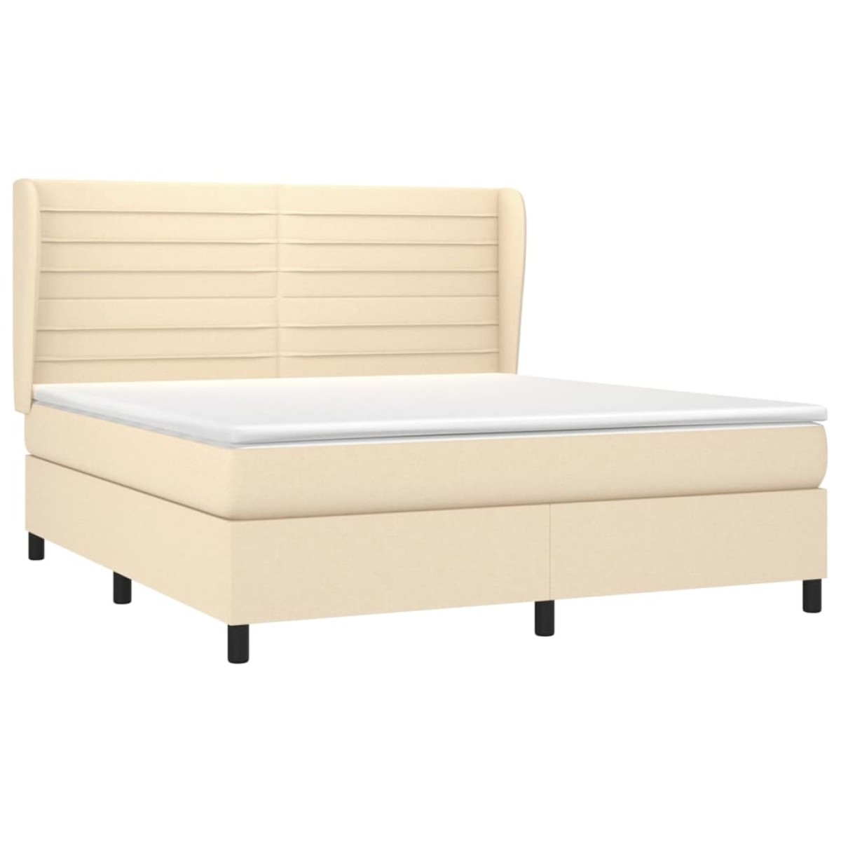 vidaXL Κρεβάτι Boxspring με Στρώμα Κρεμ 160x200 εκ. Υφασμάτινο