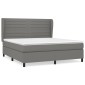vidaXL Κρεβάτι Boxspring με Στρώμα Σκούρο Γκρι 180x200 εκ Υφασμάτιν