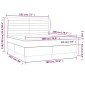 vidaXL Κρεβάτι Boxspring με Στρώμα Μαύρο 180x200 εκ. Υφασμάτινο