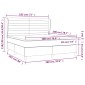 vidaXL Κρεβάτι Boxspring με Στρώμα Μπλε 180x200 εκ. Υφασμάτινο