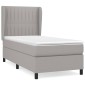 vidaXL Κρεβάτι Boxspring με Στρώμα Ανοιχτό Γκρι 80x200 εκ. Υφασμάτινο