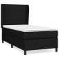 vidaXL Κρεβάτι Boxspring με Στρώμα Μαύρο 80 x 200 εκ. Υφασμάτινο