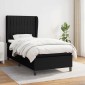vidaXL Κρεβάτι Boxspring με Στρώμα Μαύρο 80 x 200 εκ. Υφασμάτινο
