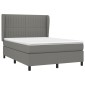 vidaXL Κρεβάτι Boxspring με Στρώμα Σκούρο Γκρι 140x190 εκ. Υφασμάτινο