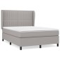 vidaXL Κρεβάτι Boxspring με Στρώμα Ανοιχτό Γκρι 140x200 εκ. Υφασμάτινο