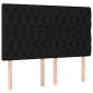 vidaXL Κρεβάτι Boxspring με Στρώμα Μαύρο 140x200 εκ. Υφασμάτινο