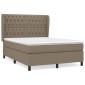 vidaXL Κρεβάτι Boxspring με Στρώμα Taupe 140x200 εκ. Υφασμάτινο