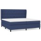 vidaXL Κρεβάτι Boxspring με Στρώμα Μπλε 200x200 εκ. Υφασμάτινο