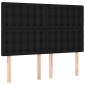 vidaXL Κρεβάτι Boxspring με Στρώμα Μαύρο 140x200 εκ. Υφασμάτινο