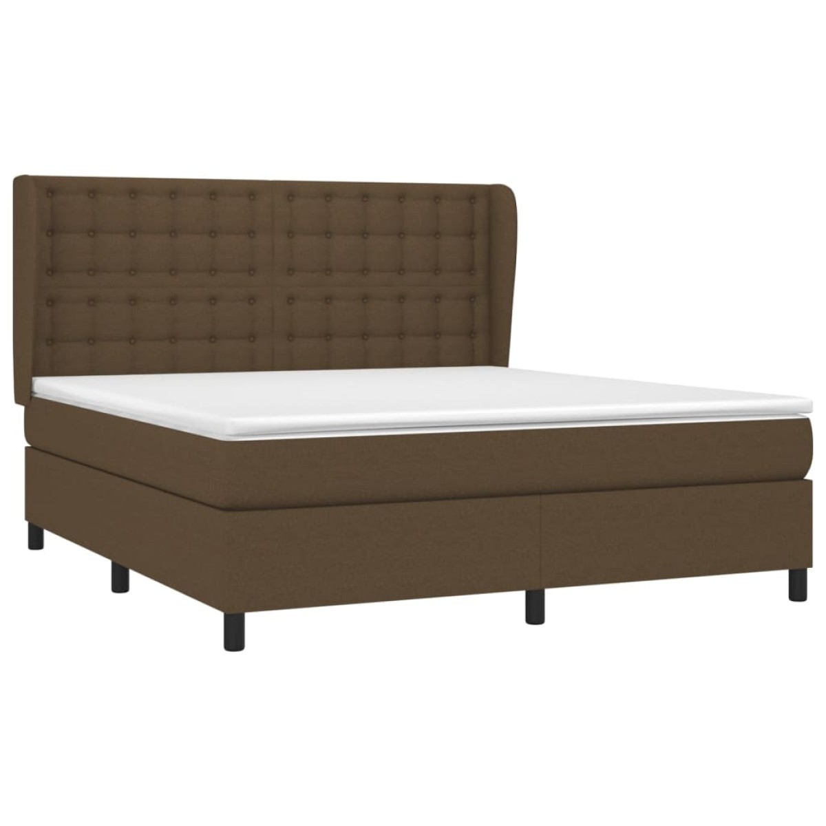vidaXL Κρεβάτι Boxspring με Στρώμα Σκούρο Καφέ 160x200 εκ Υφασμάτινο